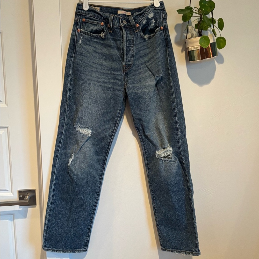 Levi's Blue Straight Leg Jeans for Women